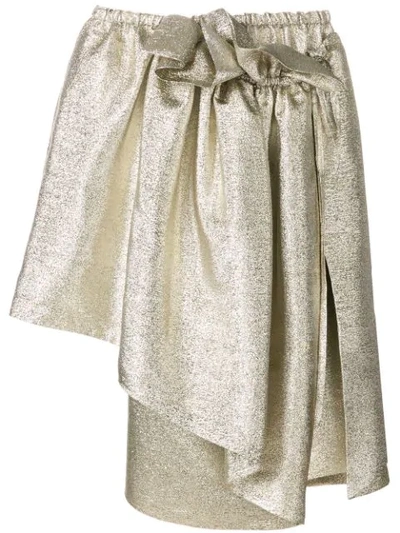 Stella Mccartney Metallic Asymmetric Skirt In Yellow