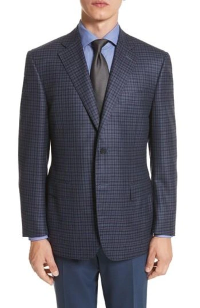 Canali Classic Fit Check Wool Sport Coat In Blue