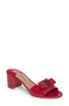 Ferragamo Eolie Block Heel Bow Sandal In Hot Pink