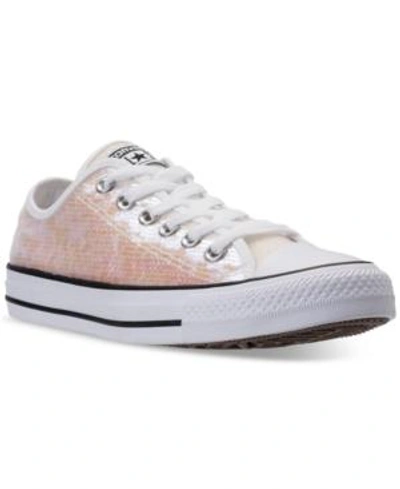 Converse Women's Chuck Taylor Ox Sequin Casual Sneakers From Finish Line In White Sequins
