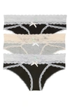 Honeydew Intimates Ahna 3-pack Hipster Panties In Black/ Heather Grey/ Black