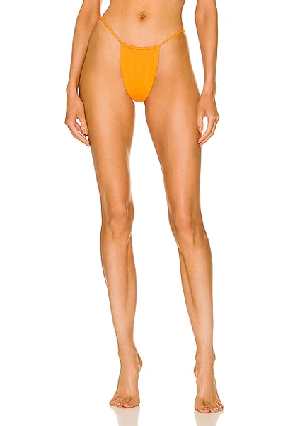 Aexae Gathered Bikini Bottoms In Orange