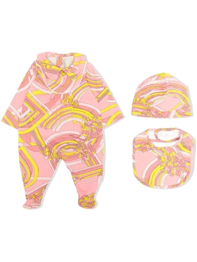 Emilio Pucci Junior Babies' Pucci Junior All-in-one Gift Set (3-12 Months) In Pink