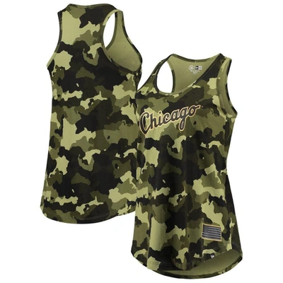New Era Green Chicago White Sox 2022 Mlb Armed Forces Day Camo Racerback Tank Top