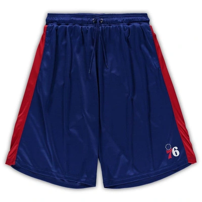 Fanatics Men's  Royal, Red Philadelphia 76ers Big And Tall Performance Shorts