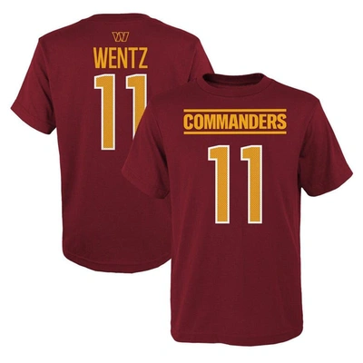 Outerstuff Kids' Big Boys Carson Wentz Burgundy Washington Commanders Mainliner Player Name And Number T-shirt