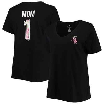 Profile Women's Black Chicago White Sox Plus Size #1 Mom 2-hit V-neck T-shirt