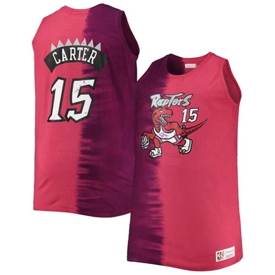 Mitchell & Ness Vince Carter Purple/red Toronto Raptors Big & Tall Profile Tie-dye Player Tank Top In Purple,red