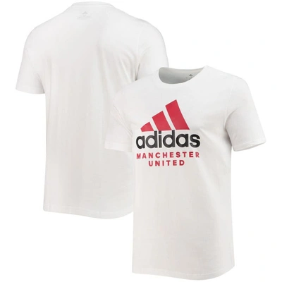 Adidas Originals Adidas Men's Soccer Manchester United Dna Graphic T-shirt In White