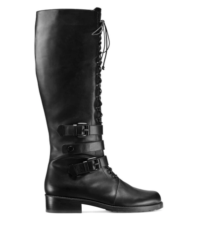 Stuart Weitzman The Policelady In Black Calf Leather