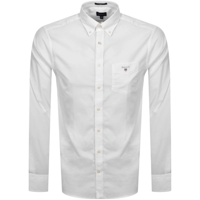 Gant Shield Logo Regular Fit Texture Shirt In White