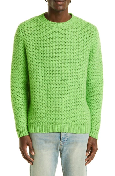The Elder Statesman Rope Stitch Cashmere Sweater In Green