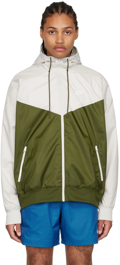 Nike Khaki & Off-white Windrunner Jacket In Rough Green/light Bo | ModeSens