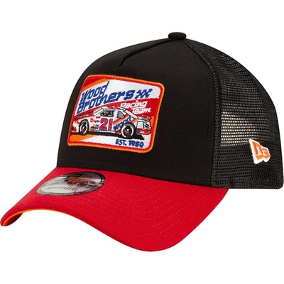 New Era Black Wood Brothers Racing Legends A-frame 9forty Snapback Hat