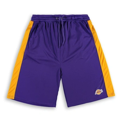 Fanatics Men's  Purple, Gold Los Angeles Lakers Big And Tall Performance Shorts In Purple,gold