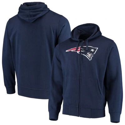 Starter G-iii Sports By Carl Banks Navy New England Patriots Primary Logo Full-zip Hoodie