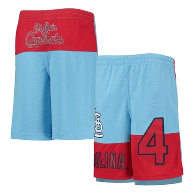 Outerstuff Kids' Big Boys Yadier Molina Light Blue St. Louis Cardinals Pandemonium Name And Number Shorts