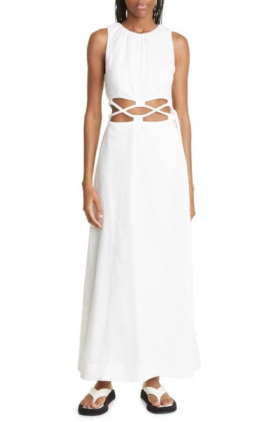 Sir Mayra Deconstructed Organic Linen Maxi Dress In Ivory