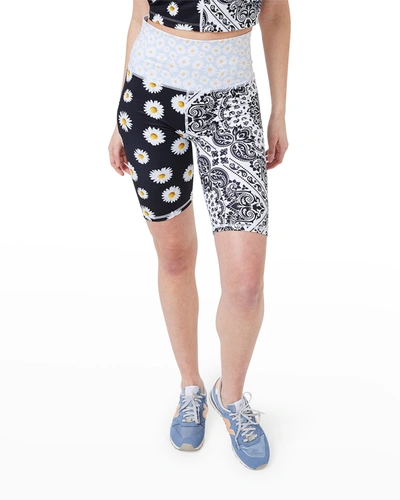Terez Patchwork Tlc High-rise Bike Shorts In Patchwork Combo