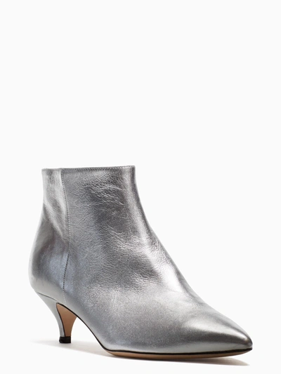 Kate Spade Olly Kitten Heel Ankle Booties In Silver