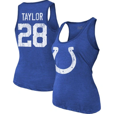 Majestic Women's  Threads Jonathan Taylor Royal Indianapolis Colts Player Name And Number Tri-blend T
