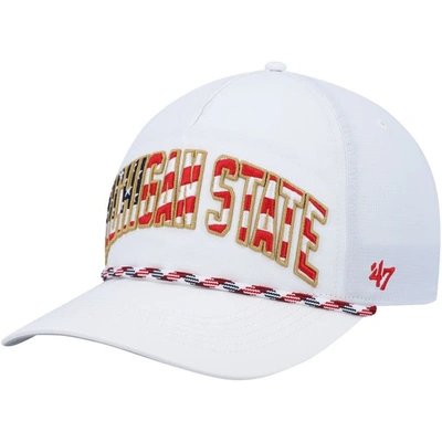 47 ' White Michigan State Spartans Stars And Stripes Flag Flutter Hitch Snapback Hat