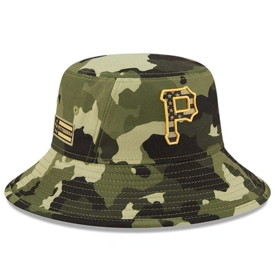 New Era Camo Pittsburgh Pirates 2022 Armed Forces Day Bucket Hat