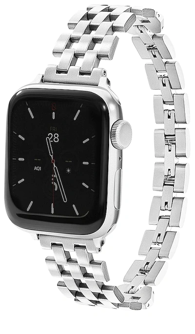 Goldenerre Basketweave Apple Watch Band In Silver