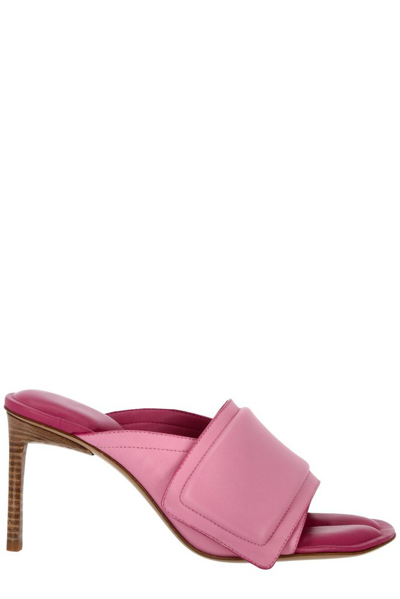 Jacquemus Touch-strap Open-toe Mules In Pink