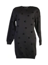 Mcq By Alexander Mcqueen Cotton Blend Sweatshirt Dress With Velvet Swallows