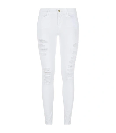Frame Ripped Skinny Jeans In White