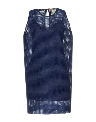 Msgm Short Dresses In Dark Blue