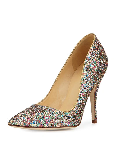 Kate Spade Licorice Too Glitter Point-toe Pumps