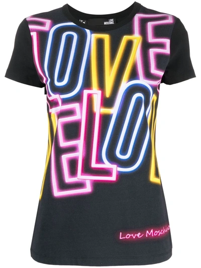 Love Moschino Logo-print T-shirt In Nero