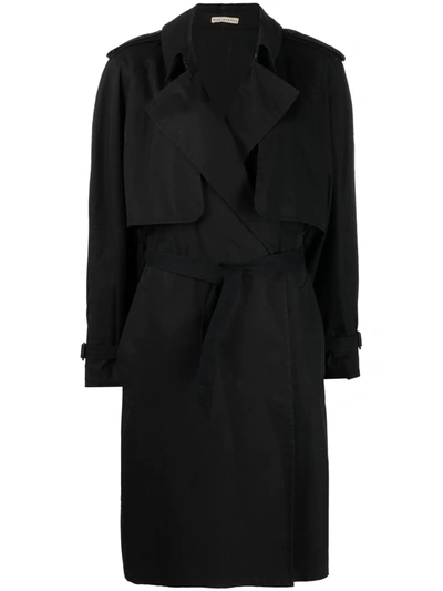 Pre-owned Hermes 2003  Belted Trench Coat In Black