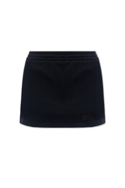 Vetements Elasticated-waist Jersey Miniskirt In Black