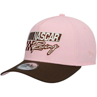 New Era Men's  Pink, Brown Nascar 9forty A-frame Snapback Hat In Pink,brown