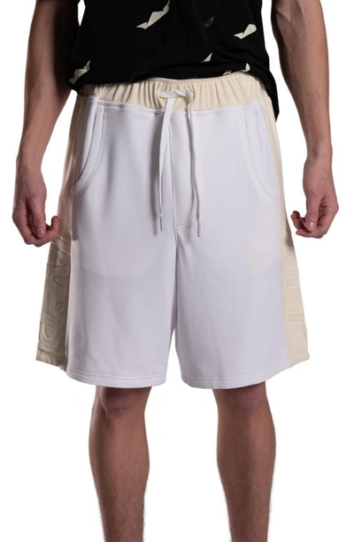 D.rt Big Tyme Colorblock Shorts In White/ Cream