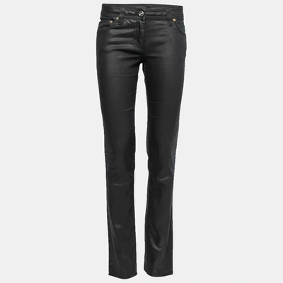 Pre-owned Fendi Black Cotton Straight Fit Jeans S