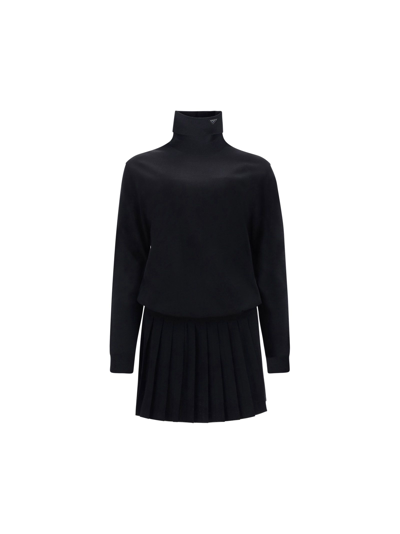 Prada Knitted Dress In Black