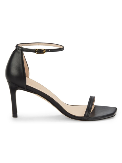 Stuart Weitzman Women's Amelina Leather Ankle-strap Sandals In Black