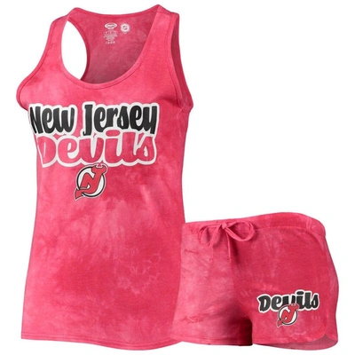 Concepts Sport Women's  Red New Jersey Devils Billboard Racerback Tank Top And Shorts Set