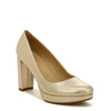 Naturalizer Berlin Block Heel Platform Pump In Champagne Beige Synthetic