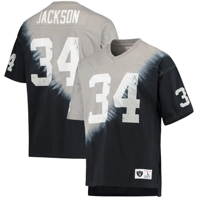 Mitchell & Ness Bo Jackson Black/silver Las Vegas Raiders Retired Player Name & Number Diagonal Tie- In Black,silver