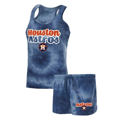 Concepts Sport Women's  Navy Houston Astros Billboard Racerback Tank Top And Shorts Set