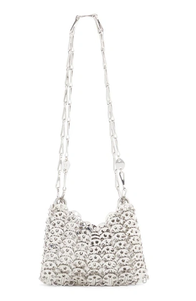 Paco Rabanne Iconic 1969 Nano Shoulder Bag In Silver