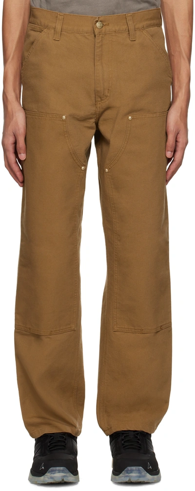 Carhartt Double Knee Trousers In Brown