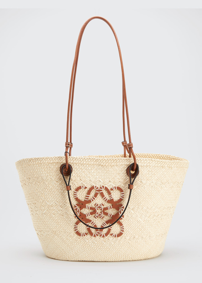 Loewe X Paula's Ibiza Anagram Basket Tote Bag In Natural/black