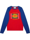 Gucci Logo-print Cotton-jersey Sweatshirt In Red