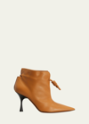 Loewe Neutral Flamenco 90 Leather Ankle Boots In Neutrals